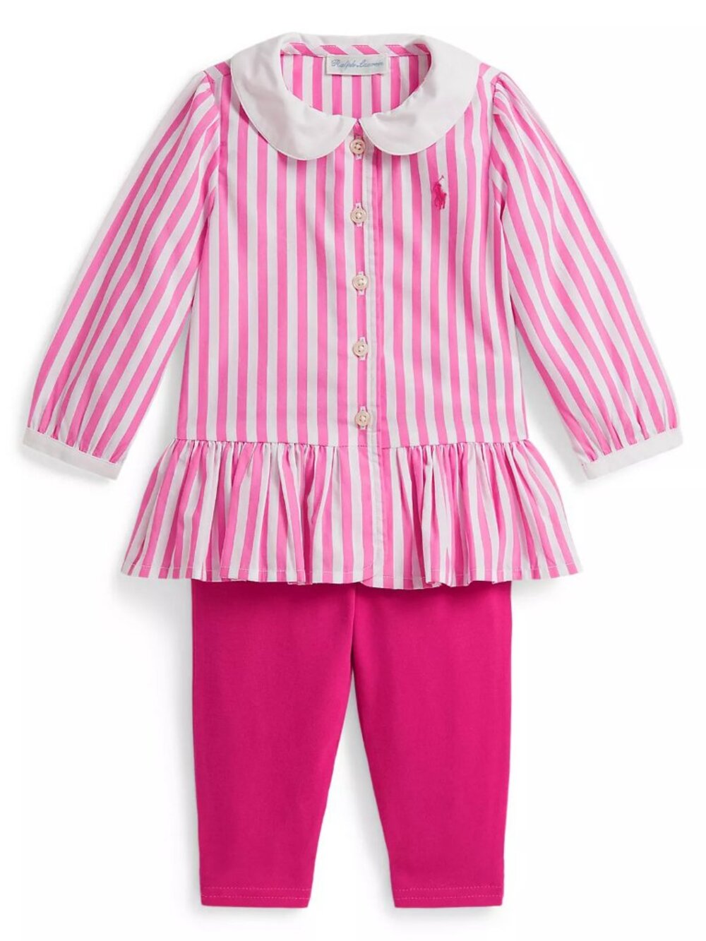 Polo Ralph Lauren Baby Girls' Long-Sleeve Striped Top and Leggings, 2-Piece Set